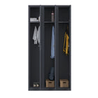 Ceha RH Series 1-Tier Locker with Louver Vents and Recessed handle - Bank of 3 - Graphite Grey-Flexible storage solutions to fit your space and organizational needs