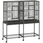 PawHut 56" Rolling Parrot Cage with Detachable Rolling Stand-Spacious cage allows birds to move, perch, and stretch wings freely
