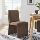 Modway Emory Fabric Upholstered Dining Side Chair - Mocha-Non-Marking Floor Glides