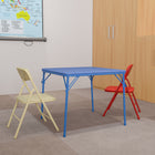 Flash Furniture Kids Colourful 3 Piece Folding Table & Chair Set-Set Includes: Square Table and 2 Chairs