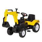 Aosom Kids Pedal Ride-On Excavator - Yellow-Made of plastic and metal frame to hold weights up to 77lbs 