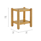 Modway Arcus Rectangular 2-Tier Side Table - Oak-Oak Veneer & Rubberwood Construction