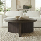 Hudson&Canal Holm 36"W Round Coffee Table - Alder Brown-Features easy assembly
