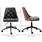 HOMCOM PU Leather Office Desk Chair with Adjustable Height - Black-Beech wood on the back and synthetic leather upholstery, besides being stylish, are easy to maintain