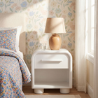 Modway Bellamy Curved 1-Drawer Nightstand - White Matte-Elongated Drawer Handle