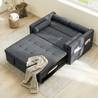 HOMCOM Pull Out Sleeper Sofa Bed with USB Ports - Dark Grey-Built-in USB-A and USB-C ports keep devices powered anytime