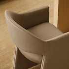 Modway Talia 37" Performance Velvet Counter Stool - Taupe-Wide Angular Armrests