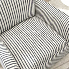 Ebello Kandyn 29.7" W Modern Soft Stripe Upholstered Swivel Barrel Chair with Removable Cushion - Blue-Scratch-Resistant Fabric: The upholstery resists scratches, helping the chair maintain its new appearance even in high-traffic areas