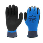 SHOWA WaterResistant Breathable Full Foam Natural Rubber Glove - Black/Navy - Large -13-gauge seamless knit nylon polyester liner