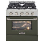 Kucht 30" KNG Series Pro Style Propane Gas Range - Stainless Steel/Olive Green-This 4-burner gas range includes two 15,000 BTU burners and two 9,000 BTU burners