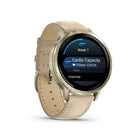 Garmin Venu 4 Smartwatch - 41 mm - Lunar Gold with Bone Silicone Band and Light Sand Leather Band-Lifestyle logging (new): Log custom or preset behaviors — such as caffeine and alcohol intake — and view reports on how those lifestyle choices impact your sleep, stress and HRV in the Garmin Connect app. That way, you can make more health-conscious decisions