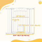 PawHut Dog Gate Walk Through Pet Gate with Small Door - 30"-41" W x 38" H-Arched design enhances aesthetics for hallways, kitchens and bottom stairs