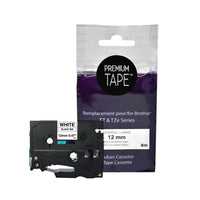 Premium Tape Compatible with Brother TZ231, TZ-231, TZE231, TZE-231 - Black / White - 12 mm-Color: Black / White
