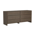 Manhattan Comfort Linda 72" Modern 6-Drawer Double Dresser - Walnut Brown-Rich wood grain texture adds natural warmth and dimension
