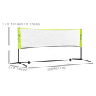 Soozier Portable Badminton Net - Yellow-Quick setup with evident side sleeves
