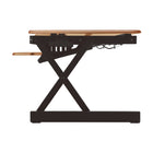 Rocelco 32" Adjustable Sit/Stand Keyboard Desk Riser with Anti Fatigue Mat - Teak-Work surface is 32 inches wise and 24 inches deep