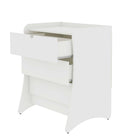 Manhattan Comfort Coney 27.55" Mid-Century Modern Dresser - White-Unique Continuous Side Panels to Create Curved Legs.