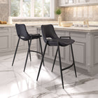 Zuo Desi Counter Stool - Black - Set of 2-Dimensions: 20.7" L x 20.3" W x 35.6" H