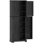 HOMCOM 64" H Kitchen Pantry Cabinet with Adjustable Shelves - Black-Ten shelves and eight spice racks maximise storage space 