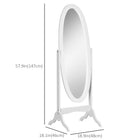 HOMCOM Full Length Mirror - 18.9" W x 57.9" H - White-Sturdy base with four feet to keep mirror balanced and stable 