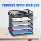 ShoppingAll Metal Mesh 5-Tier Tray Letter and File Desk Organizer with Handle-Maximize Desk Space – Keep your workspace tidy by storing documents, folders, and accessories vertically, freeing up valuable desktop space