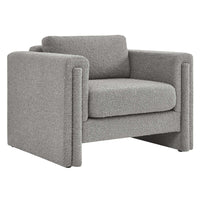 Modway Visible Boucle Fabric Armchair - Light Grey-Modern Accent Chair