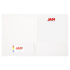 JAM Paper Glossy Two Pocket Presentation Folders, White, 100 Pack (385GWHB)-Size: 9-1/4" x 11-1/2"