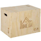 Soozier 3-in-1 Wooden Plyo Box - Natural-Robust, stable and easy to use