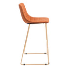 Zuo Adele Barstool - Orange/Gold - Set of 2-3 year limited warranty