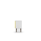 Manhattan Comfort Liberty MDP and MDF 53.14"W TV Stand, White and Yellow (200AMC64)-Includes 2 Media Holes for Wire Management.