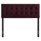 Modway Emily Stain-Resistant Performance Velvet Queen Size Headboard - Mulberry-Seven Mounting Positions