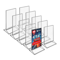 Azar Desktop/Countertop Top/Side Loading Acrylic Card Holder - Clear - 10 Pack (152792-SLV-10PK)-Sold in Packs of 10