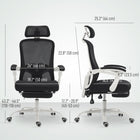 HOMCOM Ergonomic Reclining Office Chair - Black-Smooth PU casters glide silently on floors without causing any scratches