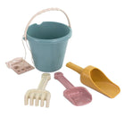 Miniland ECO Junior Sand Set - Pastel Colors - Set of 4-ECO Junior Sand Set in pastel colors includes a bucket, shovel, dustpan and rake