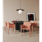 Manhattan Comfort Vogue 23.43" Modern Faux Leather Upholstered Dining Chair - Clay - Set of 2-Frame Made of Durable Metal