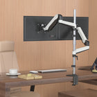 SHOPPINGALL Extra Long Vertically Stacked Dual Gas Spring Monitor Arm for 15”-32” Screens - SA-GA24L-White-7