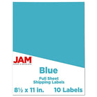 JAM Paper Full Page Labels, 8.5 x 11 Sticker Paper, AstroBrights Lunar Blue, 2 sets of 5 (337628605g)-Size: 8.5" x 11"