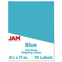 JAM Paper Full Page Labels, 8.5 x 11 Sticker Paper, AstroBrights Lunar Blue, 2 sets of 5 (337628605g)-Size: 8.5" x 11"