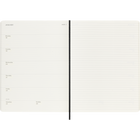 Moleskine 2027 12 Month Weekly Soft Cover Planner - 7.5" x 9.75" - Black-Rounded corners, elastic closure and matching ribbon bookmark Ivory coloured, 70 g/m², acid free paper