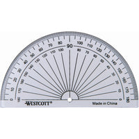 Westcott 4" Plastic Protractor - Clear-Geometrical Protractor