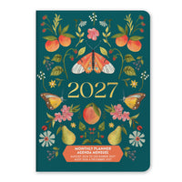 Orange Circle Studio Fruit & Flora Monthly Pocket Planner - 4.5" x 6.5" - Assorted Colours - English-Features Monthly spreads and notes pages