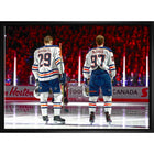 Connor Mcdavid and Leon Draisaitl Edmonton Oilers Line-up - Framed Canvas - 31" x 22"-Premium canvas print with gallery-wrapped edges