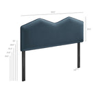 Modway Cosette Performance Velvet Full Size Headboard - Cadet Blue-Wood Blend Frame