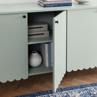 Modway Emmeline 66" 4-Door Scalloped Sideboard Cabinet - Sage-Scalloped Bottom Edge