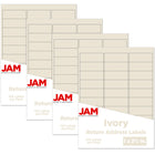 JAM Paper Mailing Address Labels, 1 x 2 5/8, Ivory, 4 sets of 120 (17966071g)-Ivory