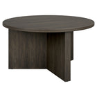 Hudson&Canal Anders 32"W Round Coffee Table - Alder Brown-Tabletop features a weight capacity of 50 lbs