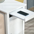HOMCOM Narrow Side Table - White-Open Shelf Size: 9.6" W x 20.1" D x 3.5" H (24.5 x 51 x 9 cm)