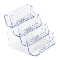Deflecto Business Card Holder - 4 Compartments - Clear-Clear business card holder
