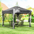Outsunny 10 ft W x 10 ft L Pop Up Canopy Central Lock Outdoor Screen Party Tent-8 holes prevent water pooling for less maintenance