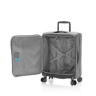 Heys Xero Elite 2.0 21" Carry on Luggage - Grey-Integrated soft-touch padded top carry-handle, side carry-handle, and bottom grab handle